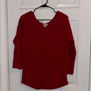 Red V-Neck Sweater